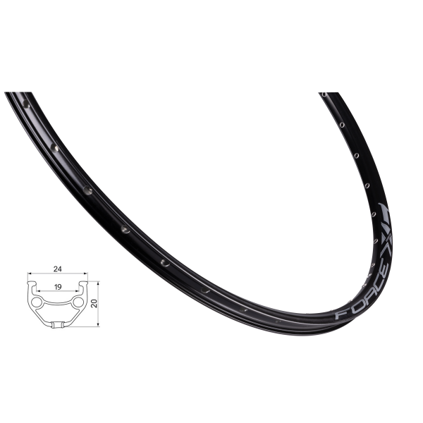 ráfek FORCE XC BASIC DISC 622x19, 32děr, černý