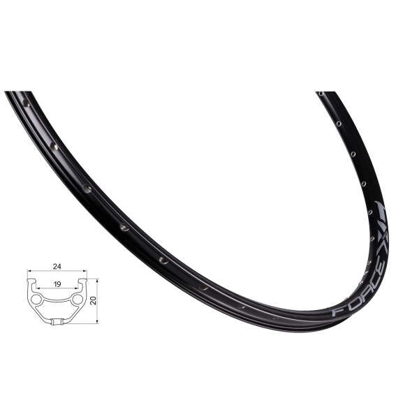 ráfek FORCE XC BASIC DISC 622x19, 36děr, černý