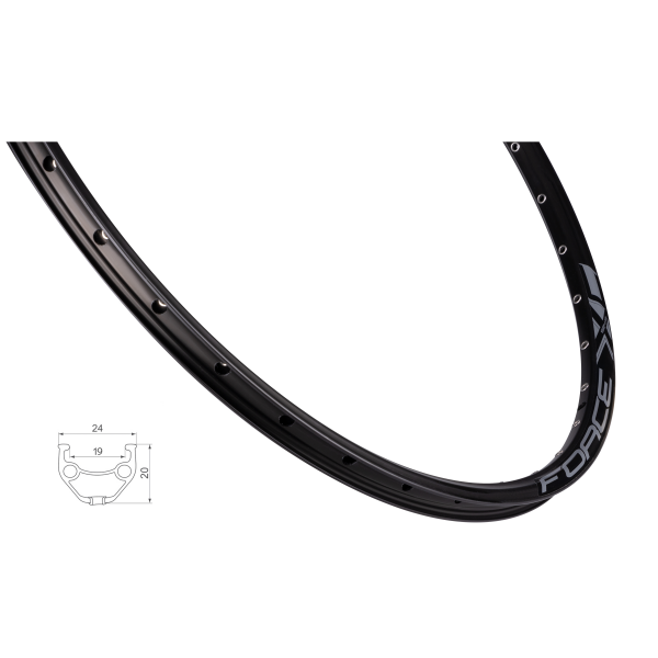 ráfek FORCE XC TOP DISC 584x19, 32děr, černý