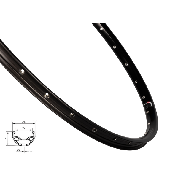 ráfek MACH1 KARMA DISC 622x21, 32 děr, černý