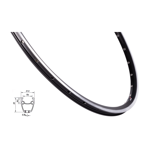 ráfek MACH1 ROAD RUNNER 622x15, 32 děr, černý