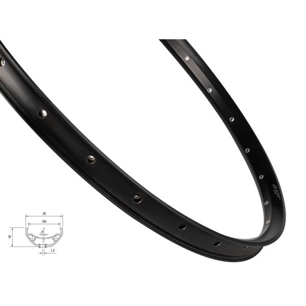 ráfek MACH1 TRUCKY 30 DISC 622x30, 28 děr, černý