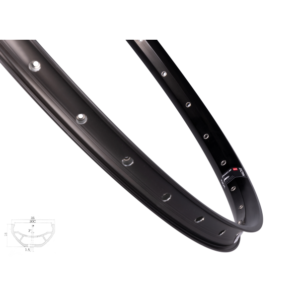 ráfek MACH1 TRUCKY 30 DISC 622x30, 36 děr, černý