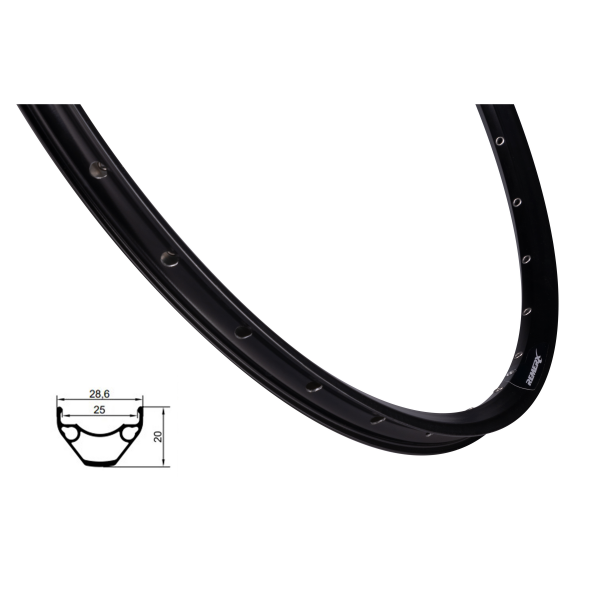 ráfek REMERX E-ROCKY DISC 584x25, 28děr, černý