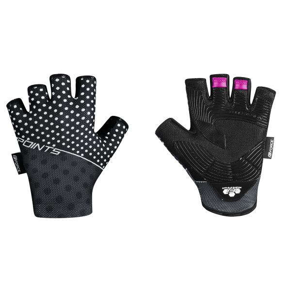 rukavice F POINTS LADY bez zapínání,černo-bílé L
