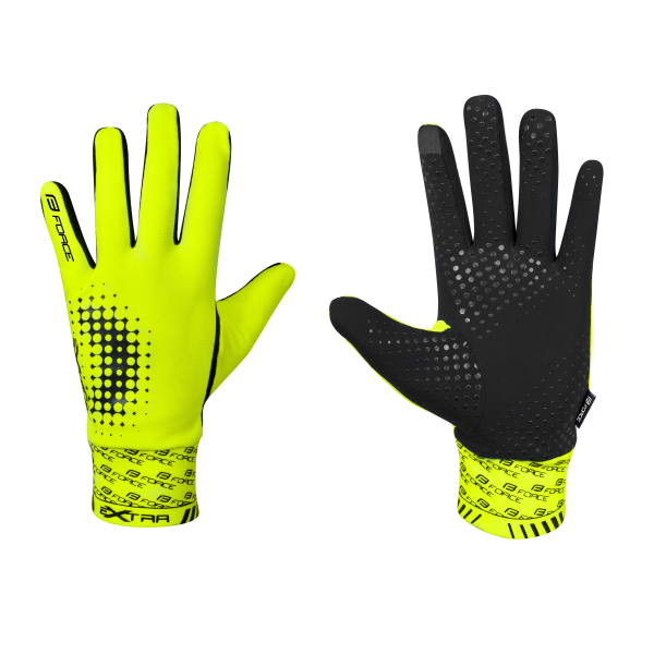 rukavice FORCE EXTRA, jaro-podzim, fluo M