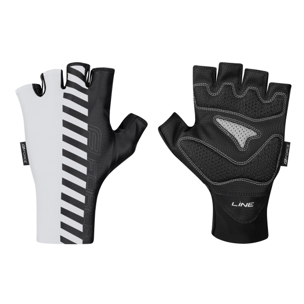 rukavice FORCE LINE bez zapínání, bílo-černé L