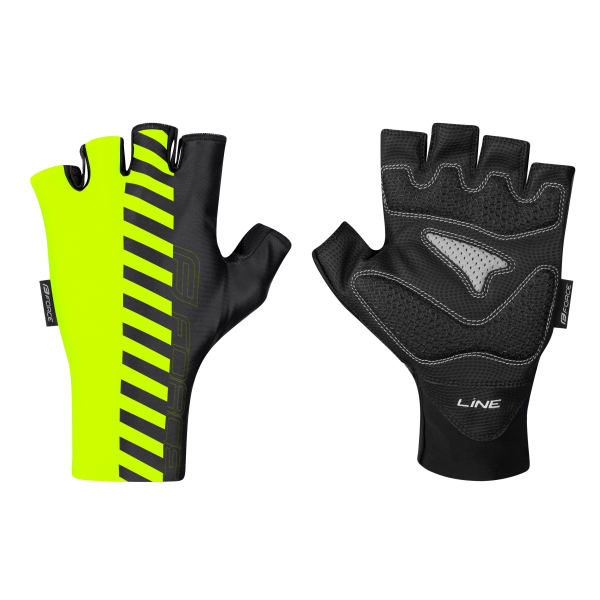 rukavice FORCE LINE bez zapínání, fluo-černé L