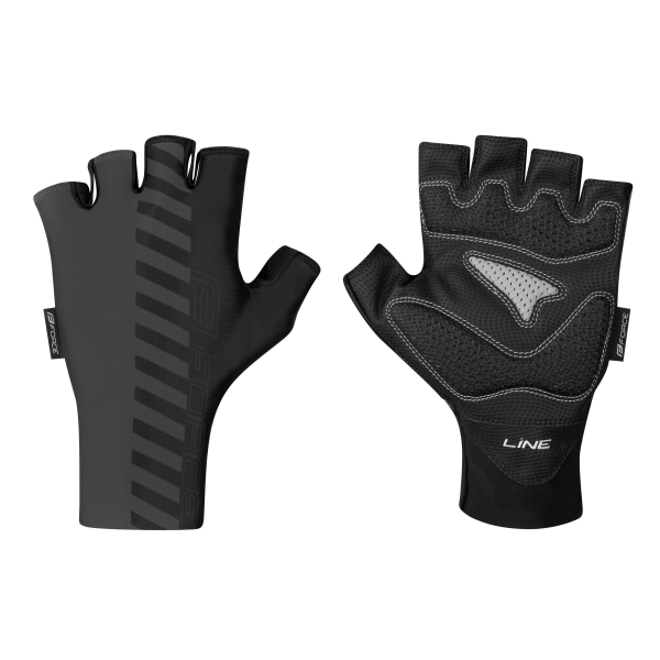 rukavice FORCE LINE bez zapínání, šedo-černé M