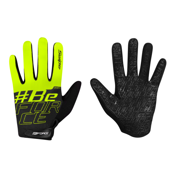 rukavice FORCE MTB SWIPE letní,černo-fluo L