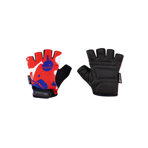 rukavice FORCE PLANETS KID, červeno-modré L