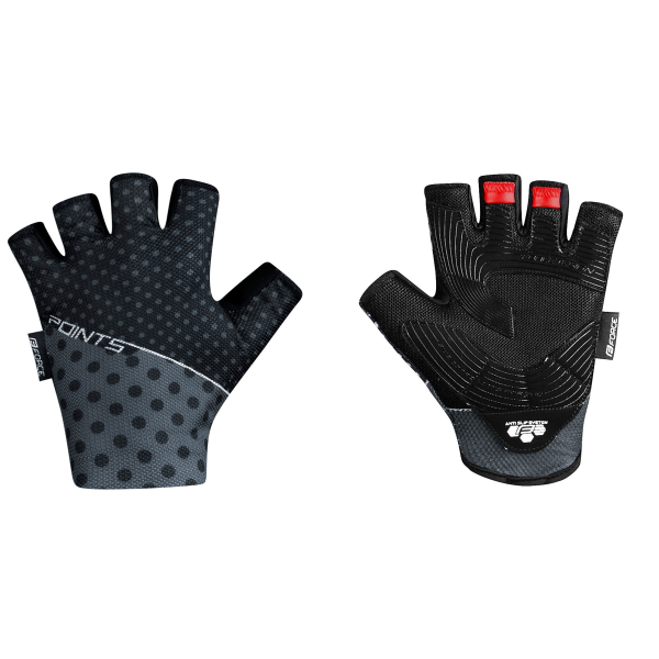rukavice FORCE POINTS bez zapínání,černo-šedé L