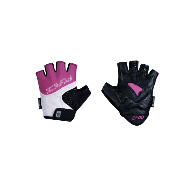 rukavice FORCE RAB 2 KID, černo-růžovo-bílé M