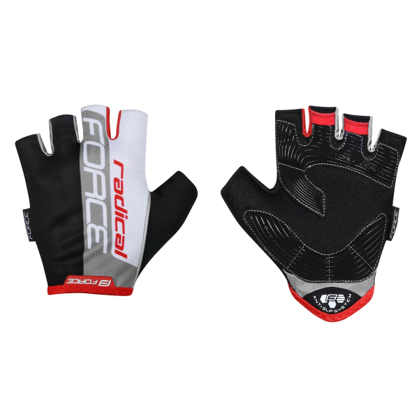 rukavice FORCE RADICAL, černo-bílo-červené M