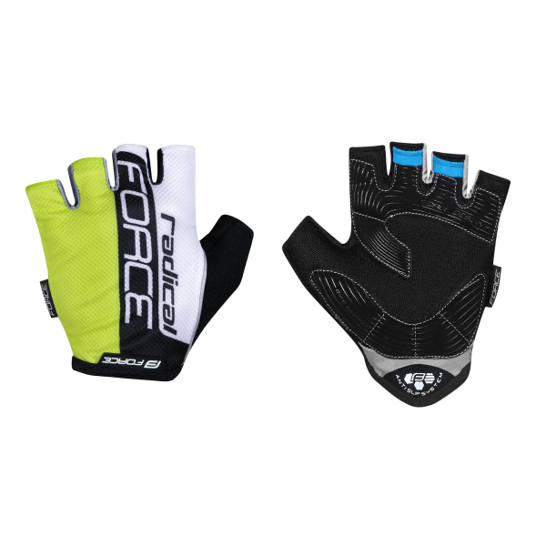 rukavice FORCE RADICAL, fluo-bílo-černé M