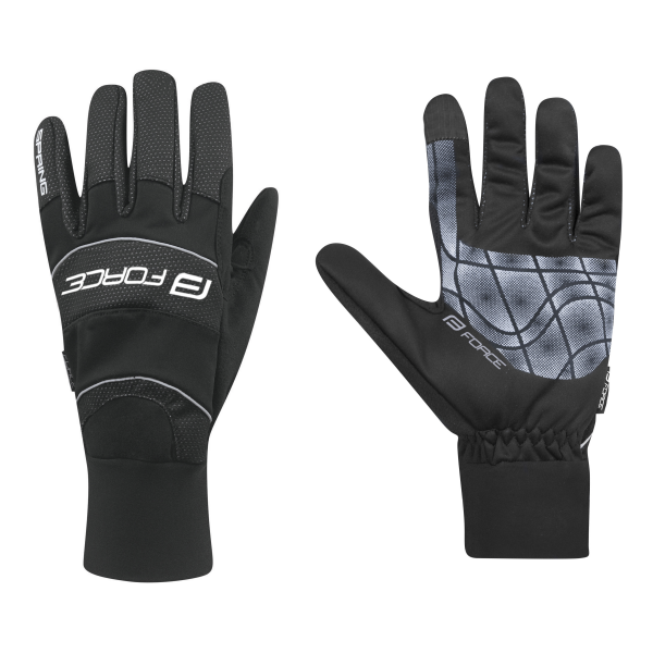 rukavice FORCE WINDSTER SPRING, černé S
