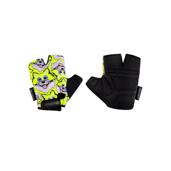 rukavice FORCE WOLFIE KID, fluo L