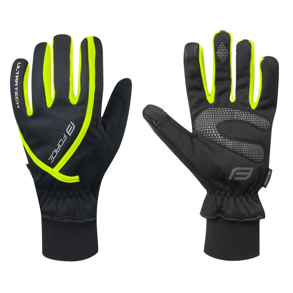 rukavice zimní FORCE ULTRA TECH, fluo M