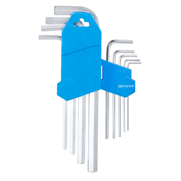 sada 9 šestihranných klíčů  FORCE 1,5-10mm + držák
