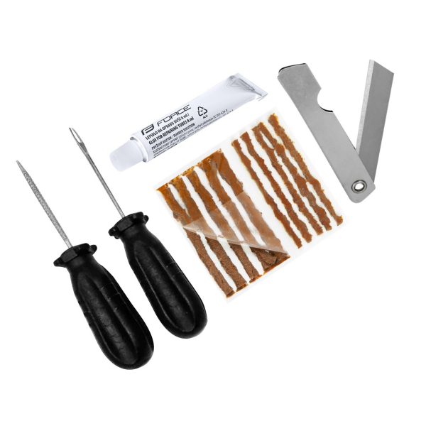 sada FORCE pro opravu bezdušových plášťů s nářadím