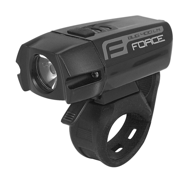 světlo přední FORCE BUG 400LM USB, černé