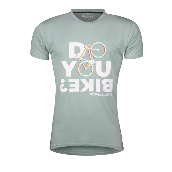 triko FORCE BIKE krátký rukáv, šedo-zelené M