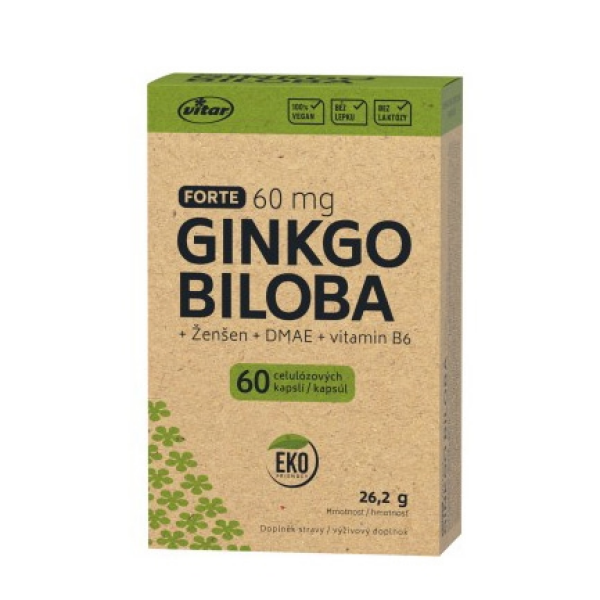 VITAR EKO Ginkgo biloba forte, 60 kapslí