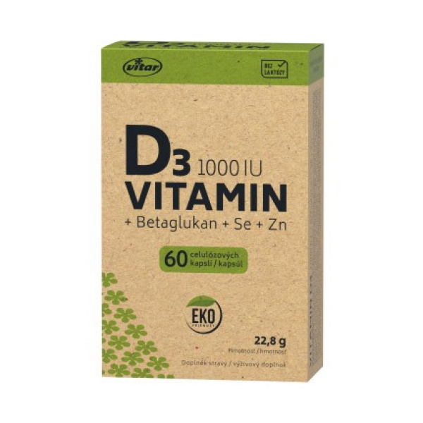 VITAR EKO Vitamin D3 1000 IU, 60 kapslí
