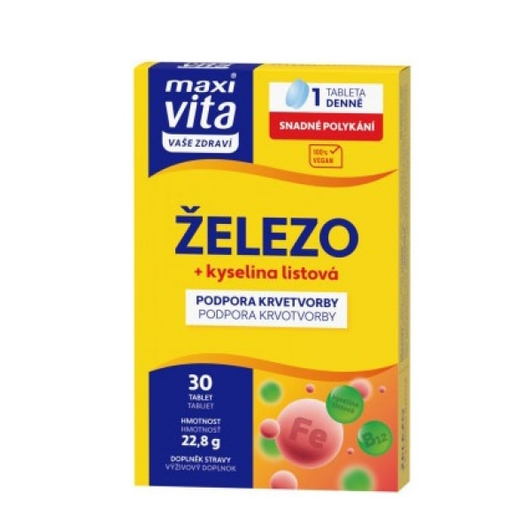 VITAR Maxi Vita Železo+kyselina listová, 30 tablet