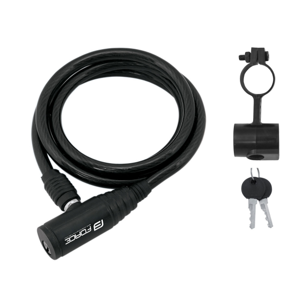 zámek F ECO spirálový s držákem 120cm/8mm, černý