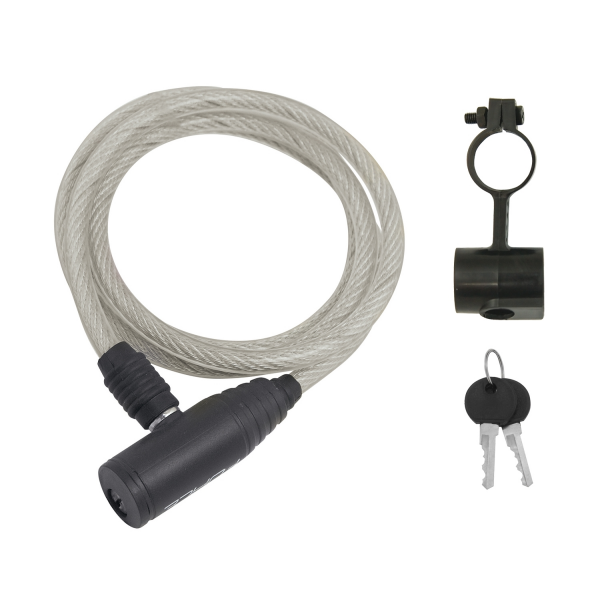 zámek F ECO spirálový s držákem 120cm/8mm, čirý