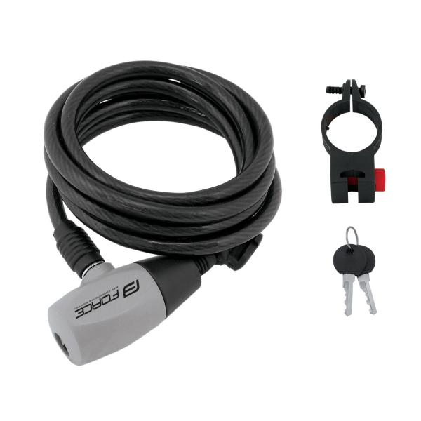 zámek F RON spirálový s držákem 185cm/8mm, černý