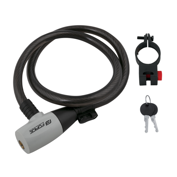 zámek F RON spirálový s držákem 80cm/12mm, černý